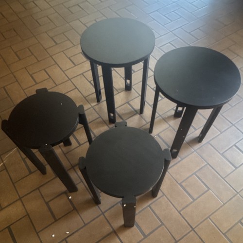 Set round black - black, wood