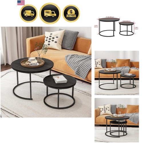 Round coffee table - coffee, table,nesting