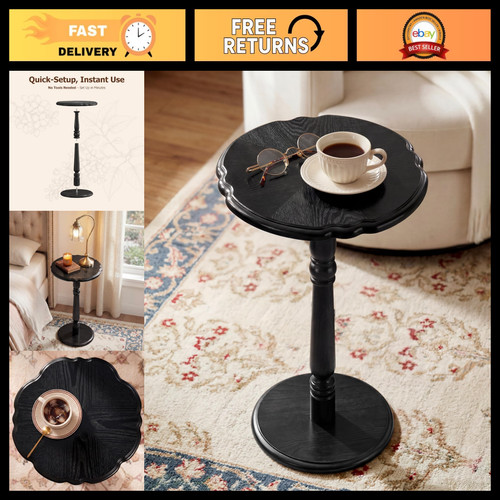 Stylish black round - side, table