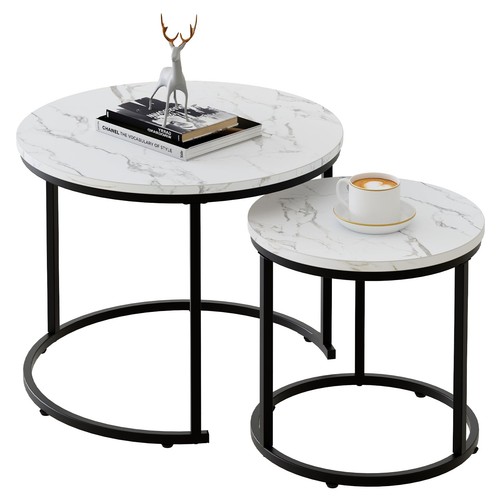 Round nesting coffee table set - nesting,